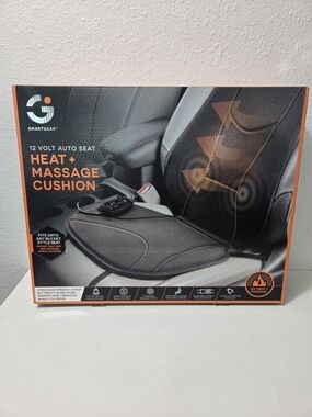 SmartGear Heat + Massage Car Seat Cushion - Black